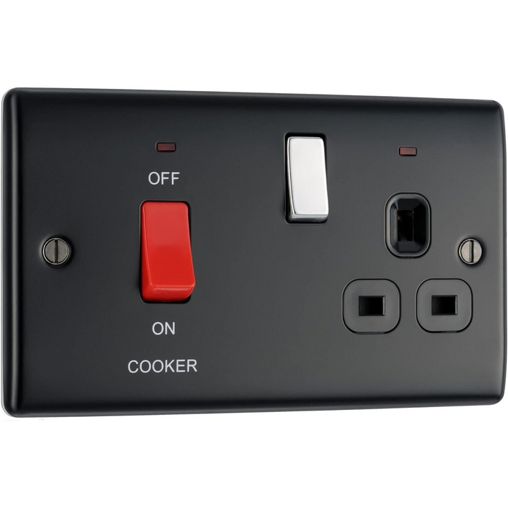 BG Electrical Black Cooker Connection Plug