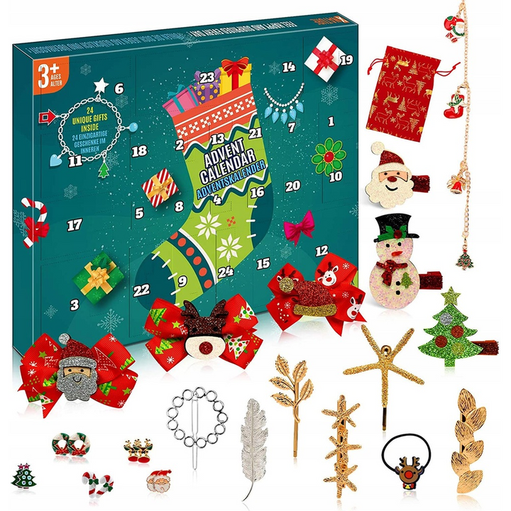 Girls Hair Accessory Christmas Advent Calendar