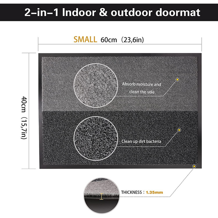 2in1 Indoor & Outdoor 40x60cm Door Mat