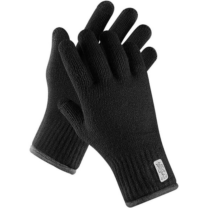 Black Thermal Touch Screen Knitted Gloves