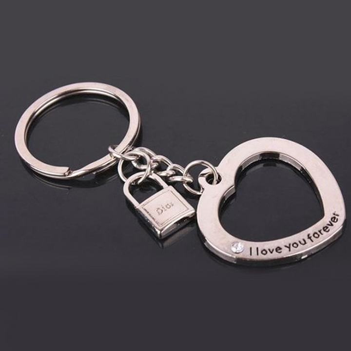 Lock Key Loveheart Keychain