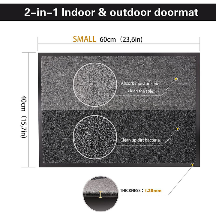 2in1 Indoor & Outdoor 40x60cm Door Mat