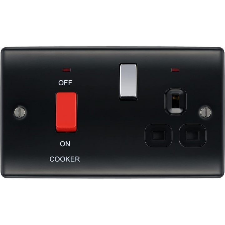 BG Electrical Black Cooker Connection Plug