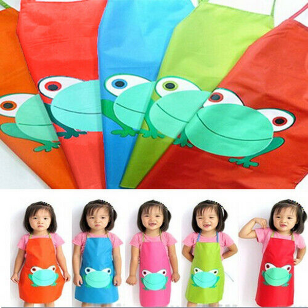 Children's Waterproof Cartoon Frog Apron