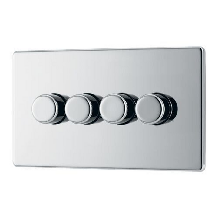 BG Electrical Chrome Quadruple Dimmer Switch