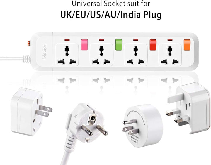 Mscien Universal 4 Gang Strip Extension Lead