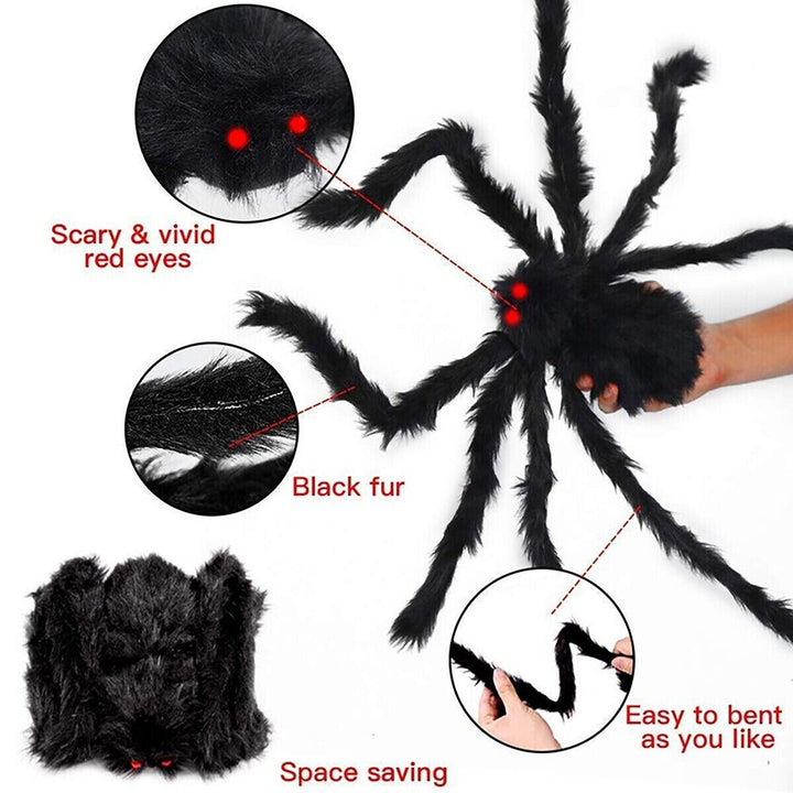 Large Black Flexible Spider Decoration
