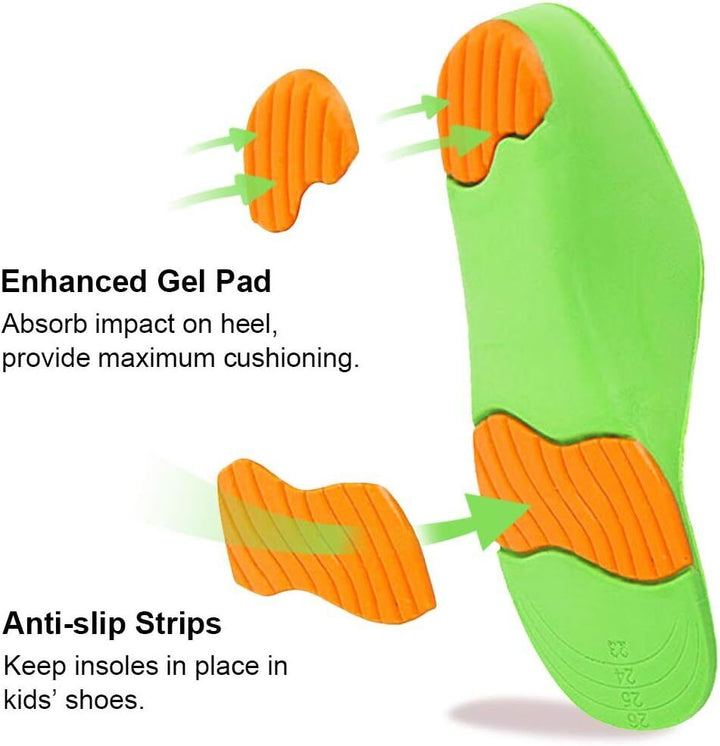 Green Kids Orthotic Arch Support Shoe Insole