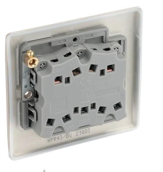 BG Electrical Pearl Nickel Triple Light Switch