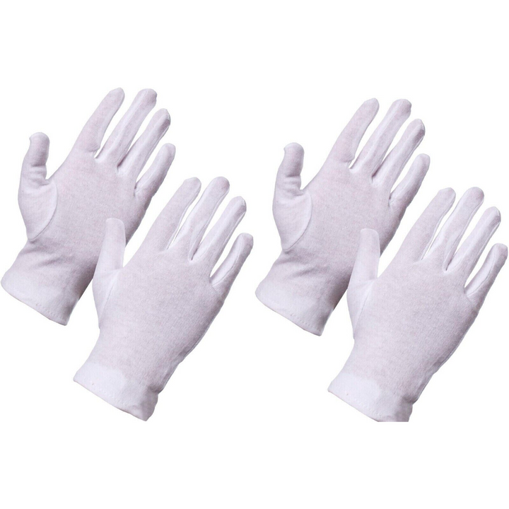 4 White Cotton Gloves