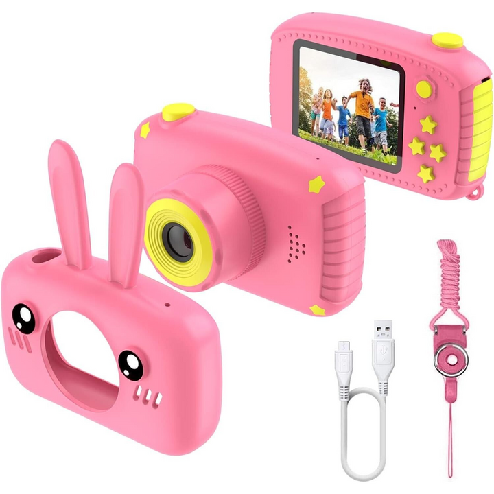 Kids Pink Bunny Rechargable Camera