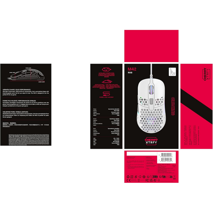 Cherry White XTRFY M42 RGB Wired Computer Mouse