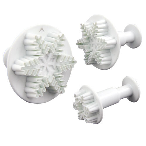 3 Sugarcraft Snowflake Cutter Plungers