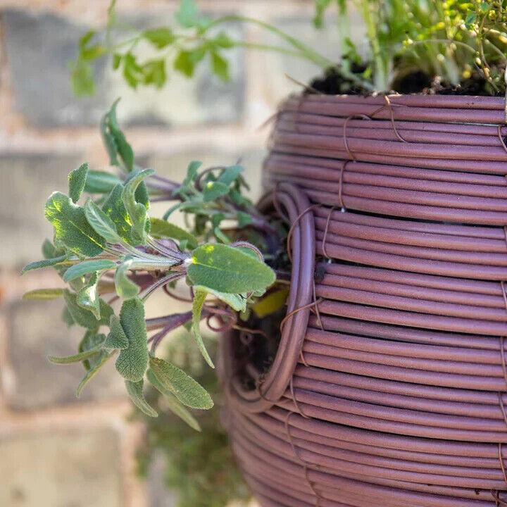 Gardman Rattan Effect 23cm Brown Hanging Ball Basket