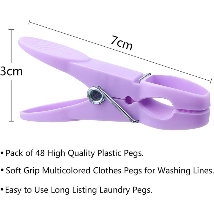 48 Morandi Colour Clothes Pegs