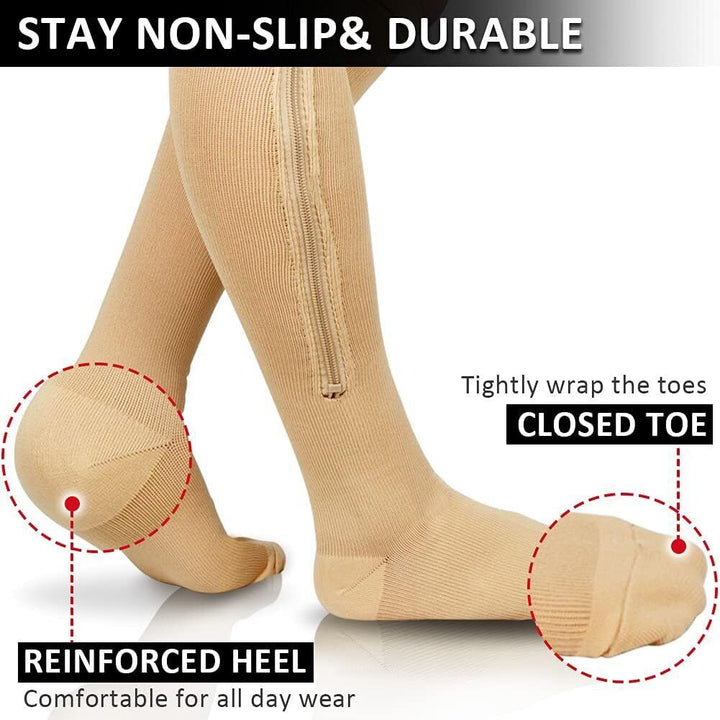 Beige Medical Compression Socks