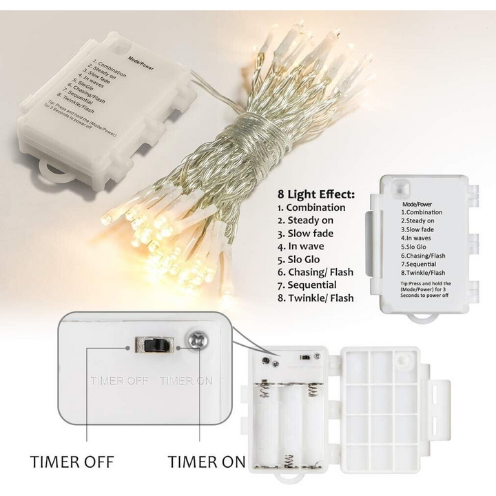 2 Waterproof 50 LED Battery Lights