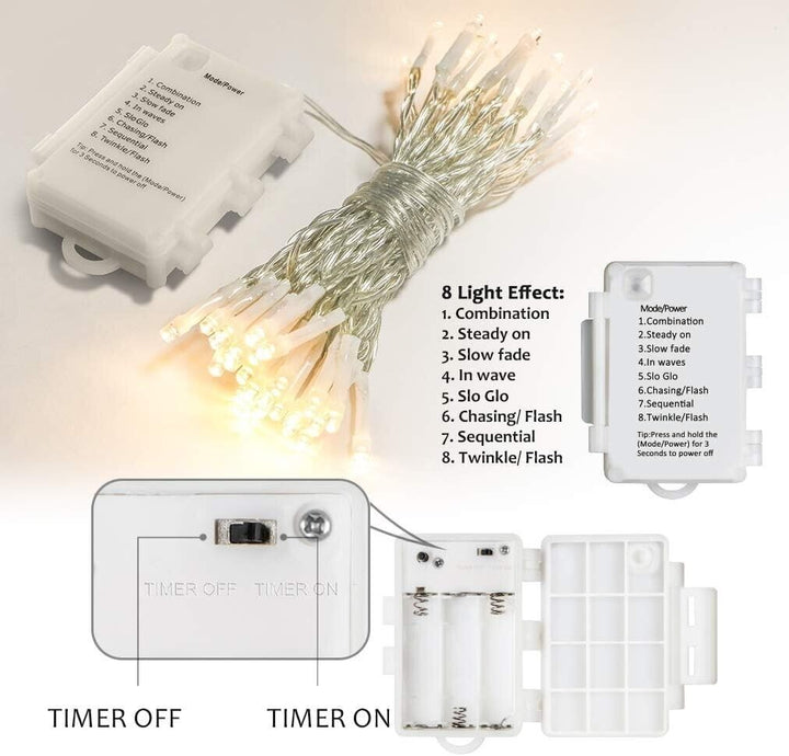 2 Waterproof 50 LED Battery Lights