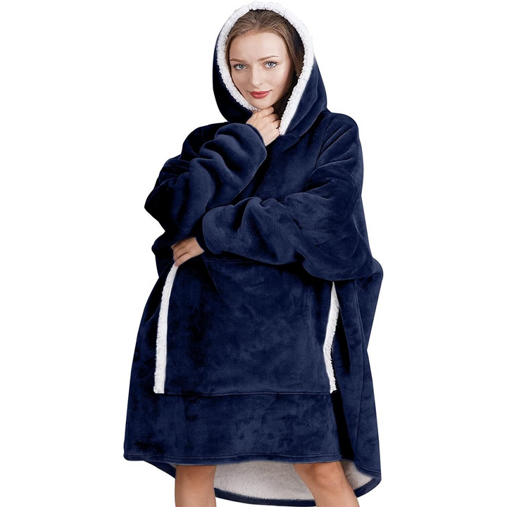 Adult Blue Oversized Sherpa Hoody
