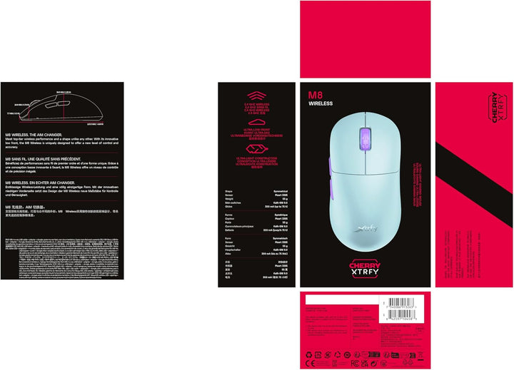 Cherry Mint XTRFY M8 Wireless Computer Mouse