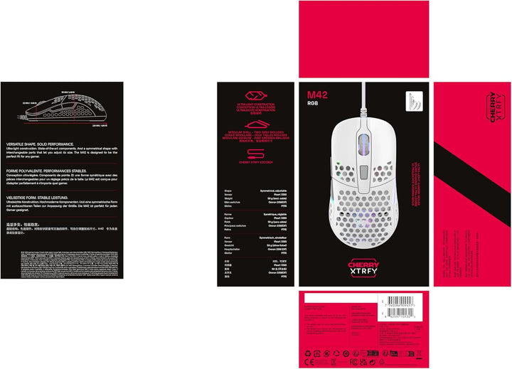 Cherry White XTRFY M42 RGB Wired Computer Mouse 
