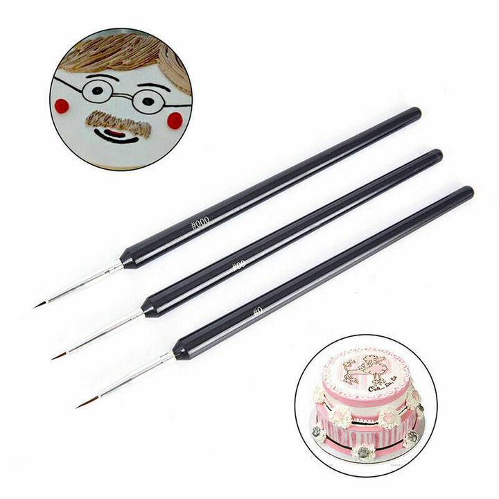 3 Small Acrylic Nail Art Brushes