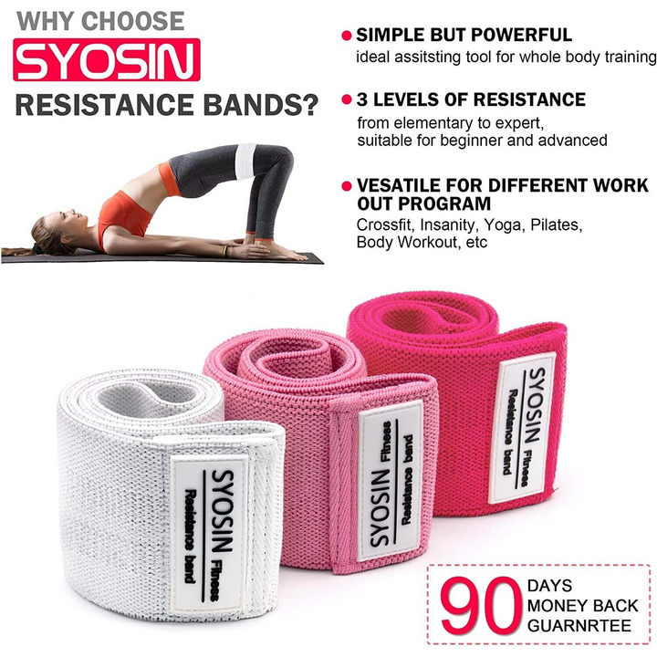 3 Pink Exercise Resistance Bands