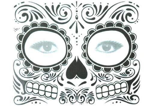 Day Of Dead Face Tattoo